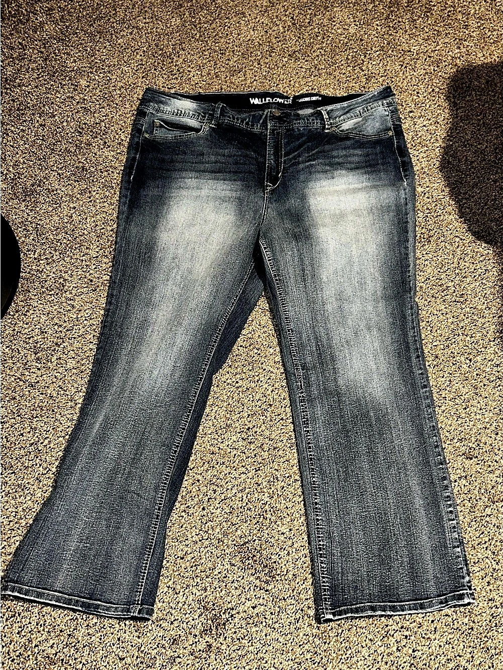 WallFlower The Luscious Curvy Fit Bootcut Jeans Blue Waist 24W